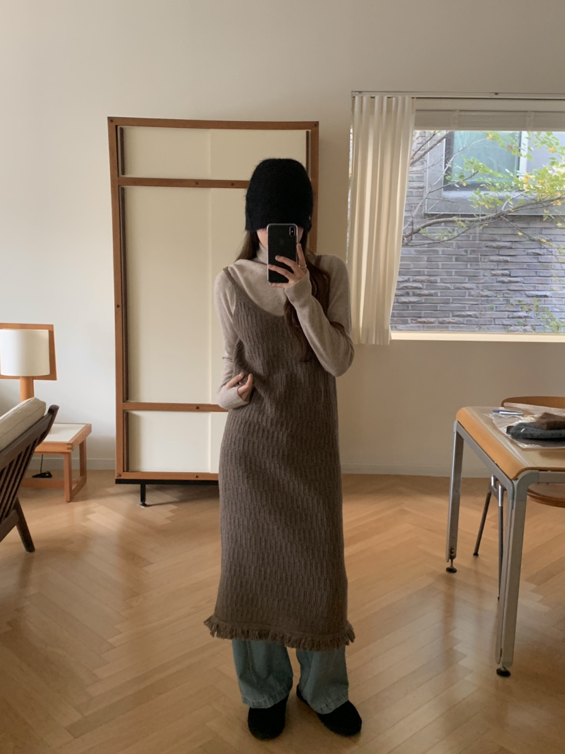 LEGACY韓國代購㊣女士新品推薦職業熱賣人氣休閑連衣裙羊駝LEGACY連衣裙