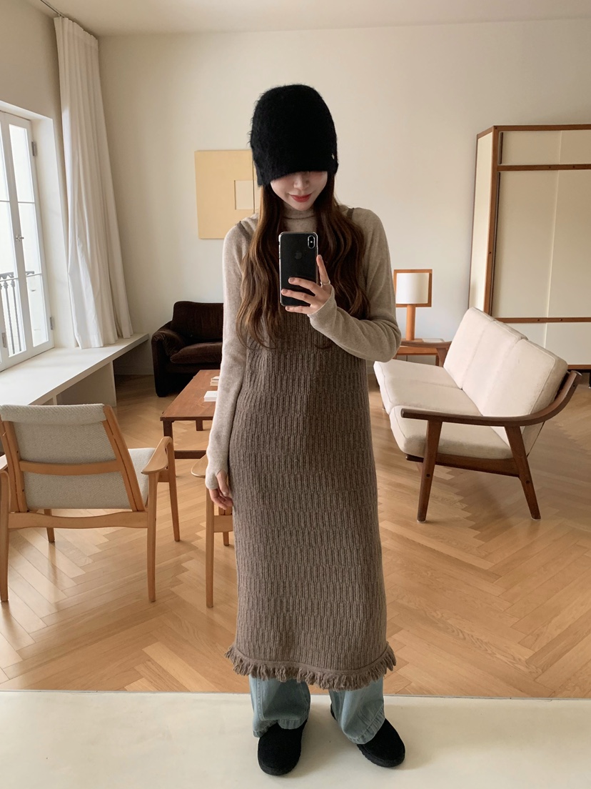 LEGACY韓國代購㊣女士新品推薦職業熱賣人氣休閑連衣裙羊駝LEGACY連衣裙