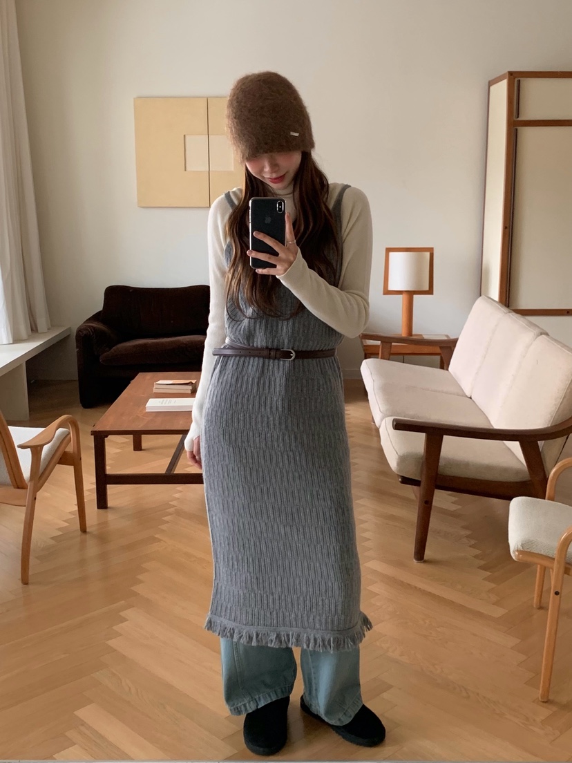 LEGACY韓國代購㊣女士新品推薦職業熱賣人氣休閑連衣裙羊駝LEGACY連衣裙