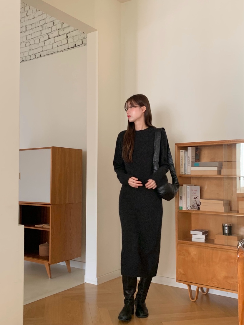 LEGACY韓國代購㊣女裝新款職業熱賣25秋冬人氣推薦連衣裙浣熊LEGACY連衣裙