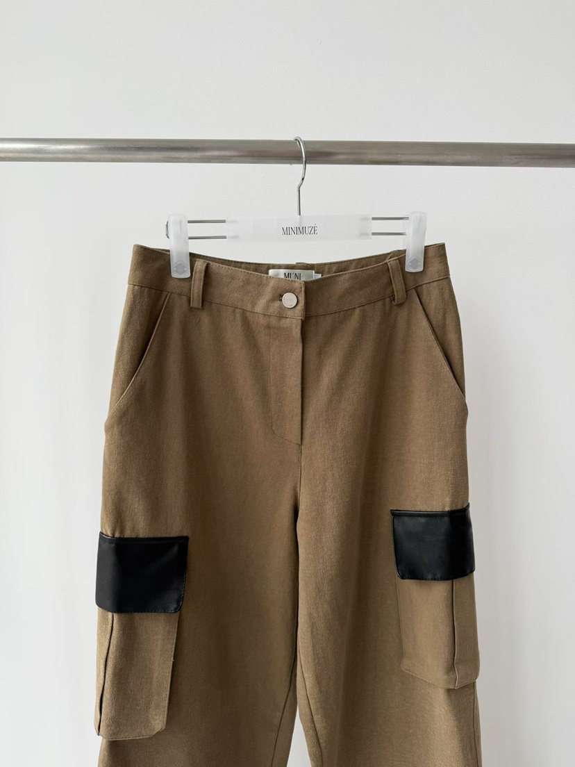 MINIMUZE韓國直郵㊣女士新品25秋冬時尚職業推薦休閑褲皮革MINIMUZE休閑褲