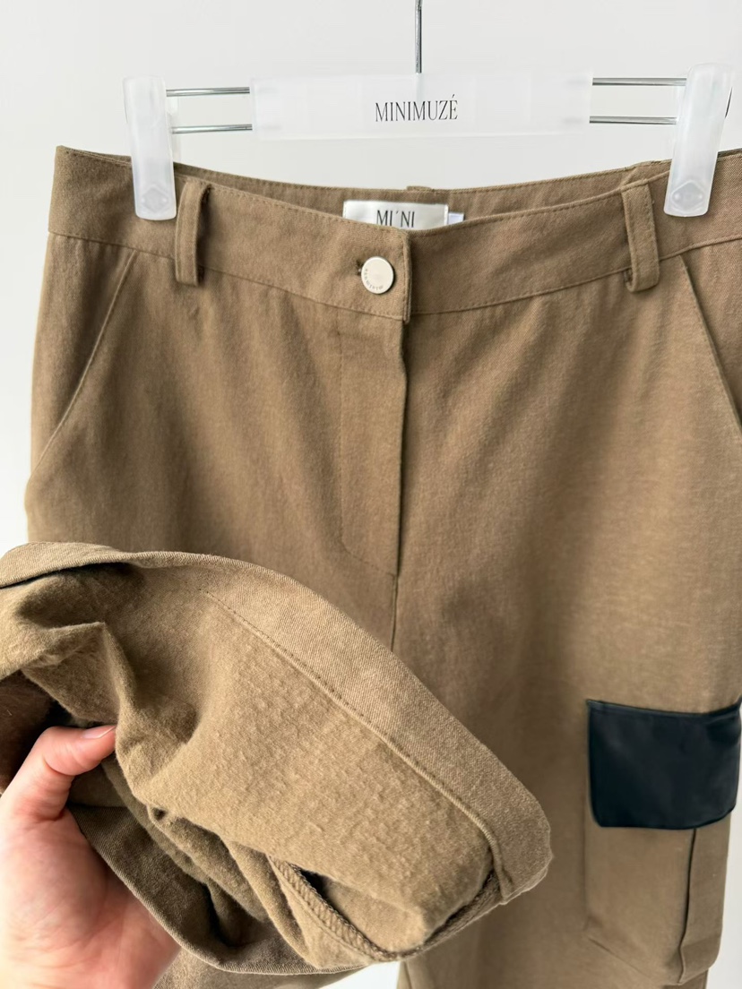 MINIMUZE韓國直郵㊣女士新品25秋冬時尚職業推薦休閑褲皮革MINIMUZE休閑褲