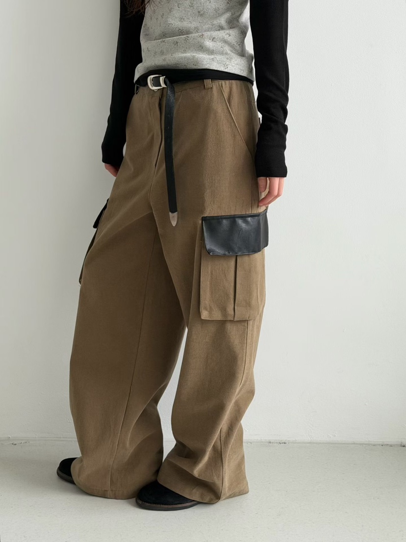 MINIMUZE韓國直郵㊣女士新品25秋冬時尚職業推薦休閑褲皮革MINIMUZE休閑褲