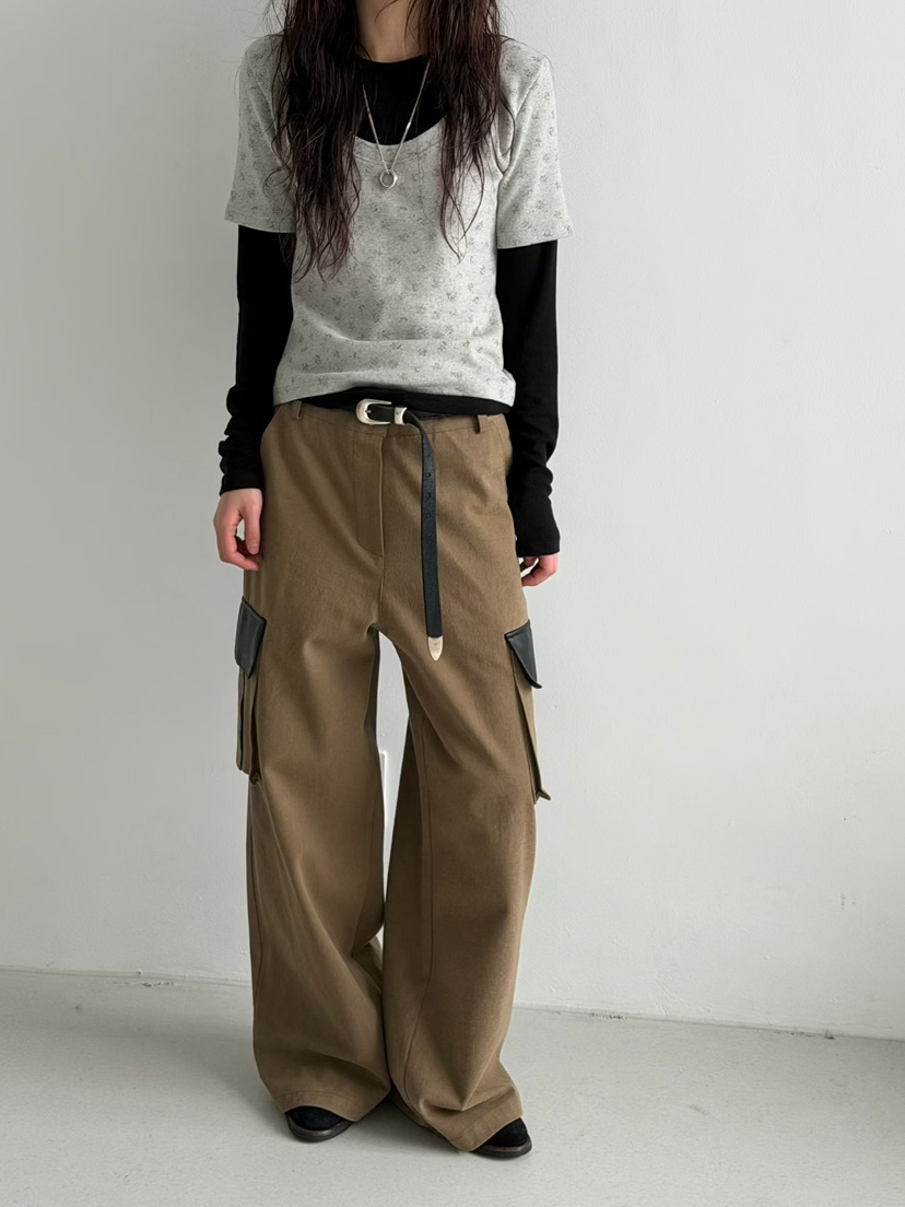 MINIMUZE韓國直郵㊣女士新品25秋冬時尚職業推薦休閑褲皮革MINIMUZE休閑褲