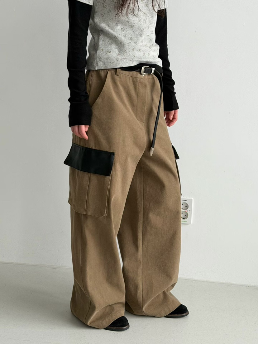 MINIMUZE韓國直郵㊣女士新品25秋冬時尚職業推薦休閑褲皮革MINIMUZE休閑褲