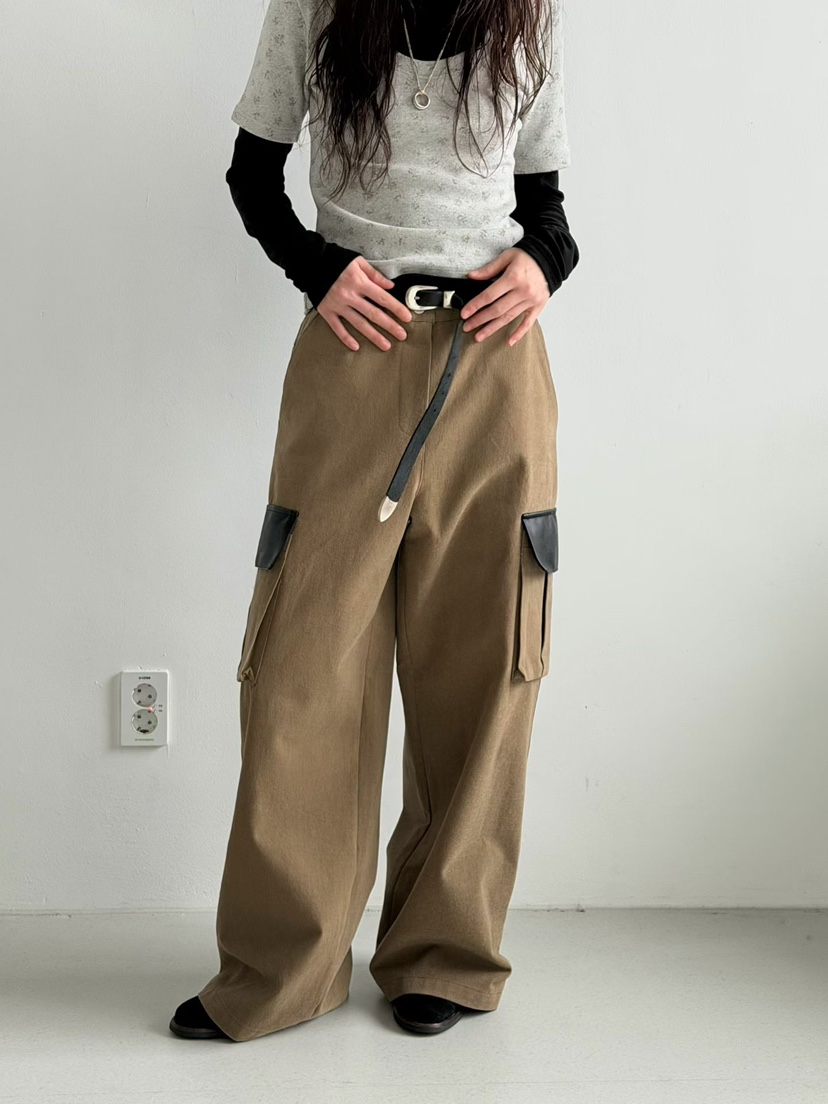 MINIMUZE韓國直郵㊣女士新品25秋冬時尚職業推薦休閑褲皮革MINIMUZE休閑褲