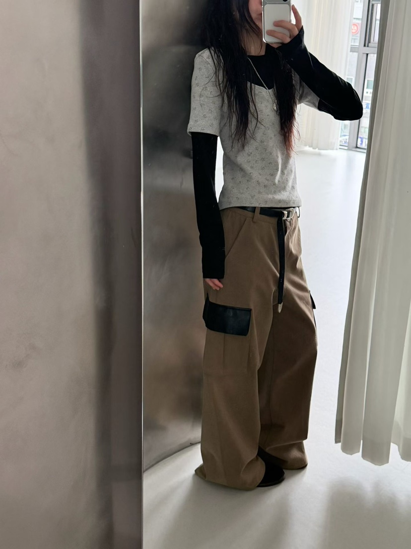 MINIMUZE韓國直郵㊣女士新品25秋冬時尚職業推薦休閑褲皮革MINIMUZE休閑褲