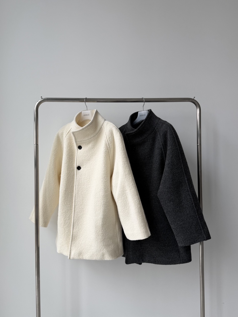 MINIMUZE韓國代購㊣女裝新品熱賣推薦職業中長款大衣雙排扣MINIMUZE中長款大衣