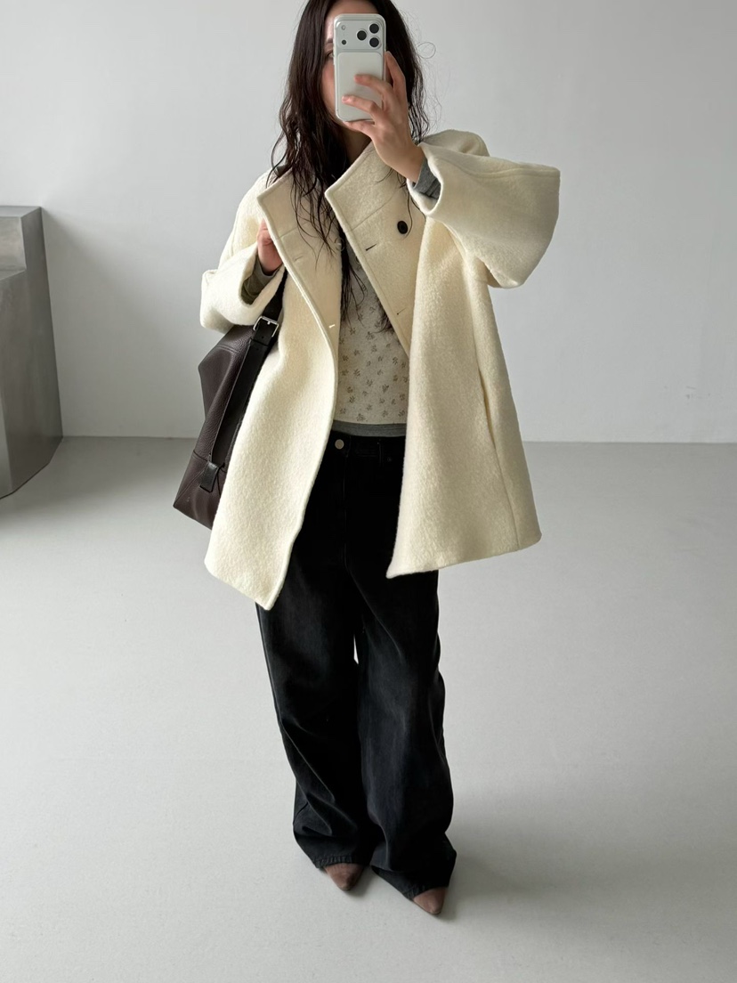 MINIMUZE韓國代購㊣女裝新品熱賣推薦職業中長款大衣雙排扣MINIMUZE中長款大衣