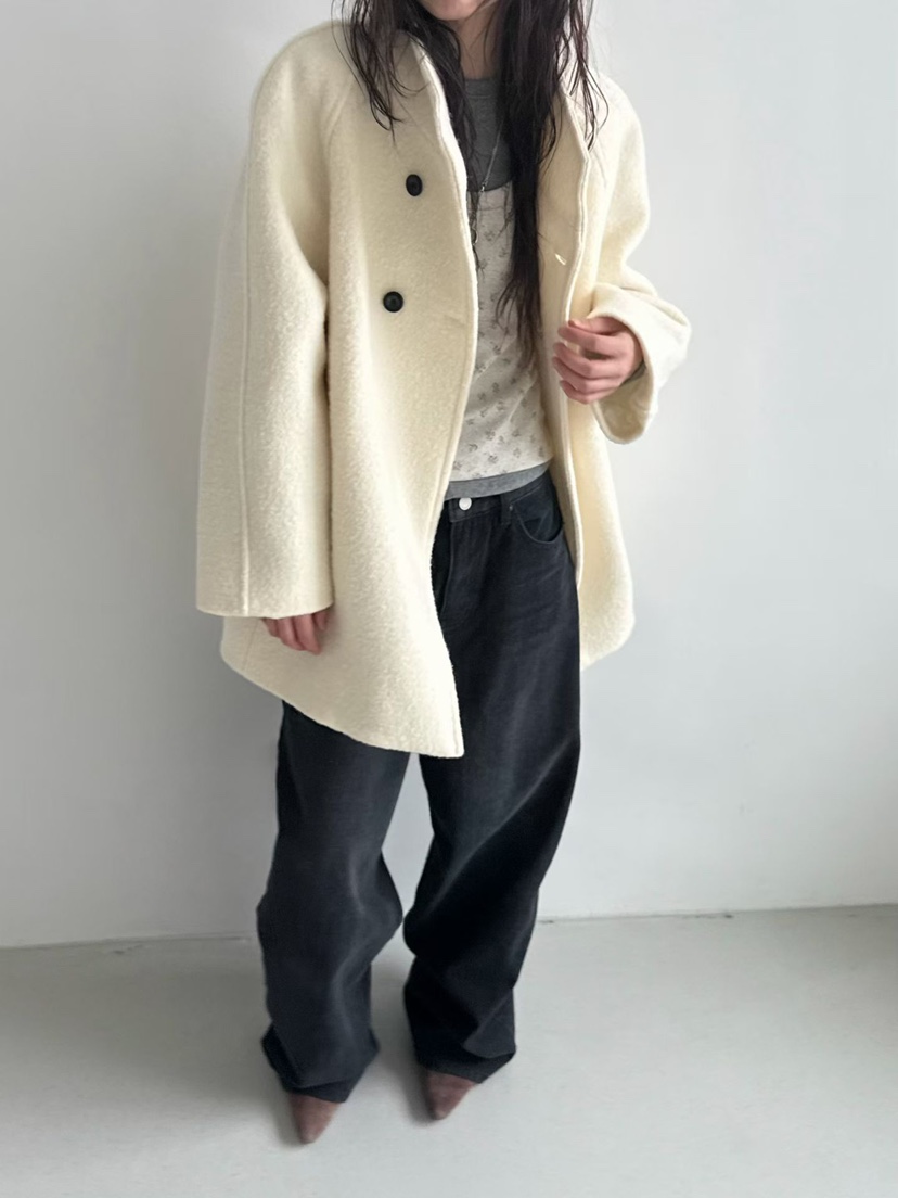 MINIMUZE韓國代購㊣女裝新品熱賣推薦職業中長款大衣雙排扣MINIMUZE中長款大衣