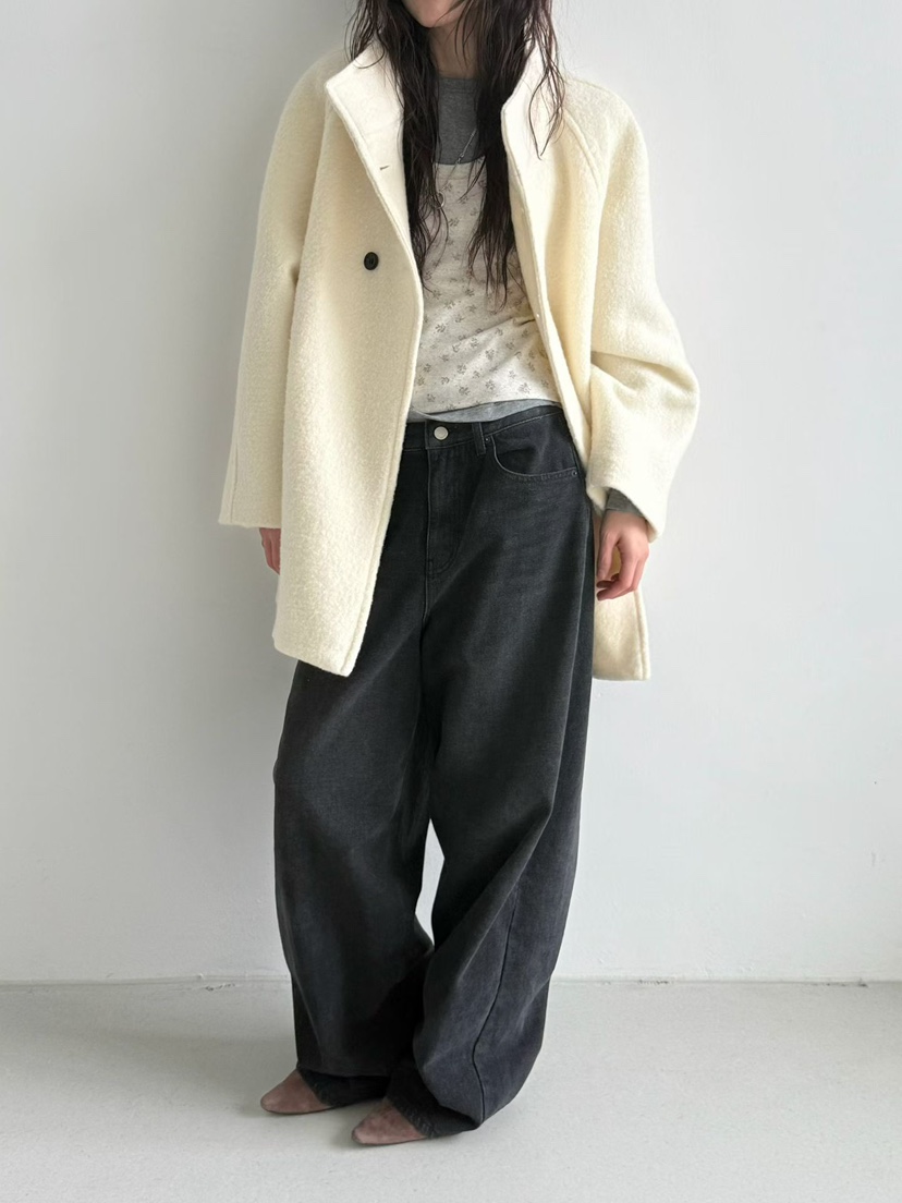 MINIMUZE韓國代購㊣女裝新品熱賣推薦職業中長款大衣雙排扣MINIMUZE中長款大衣