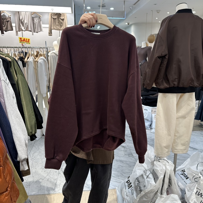 REVE-L韓國直郵㊣女士新品熱賣25秋冬休閑推薦職業衛衣加絨REVE-L衛衣圖色2