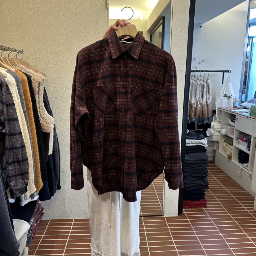 CHOI-L東大門㊣實拍女裝新款推薦25秋冬襯衫蕾絲衫格紋抓絨CHOI襯衫/蕾絲衫圖色1