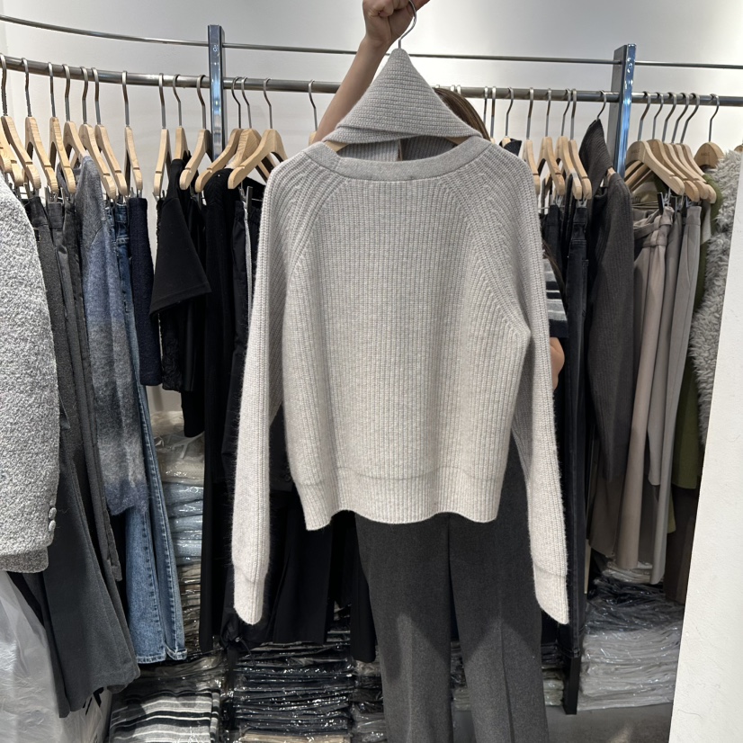 HABLE韓國代購㊣女士新款人氣熱賣時尚職業推薦針織衫含圍巾HABLE針織衫