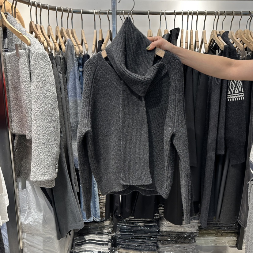 HABLE韓國代購㊣女士新款人氣熱賣時尚職業推薦針織衫含圍巾HABLE針織衫圖色3