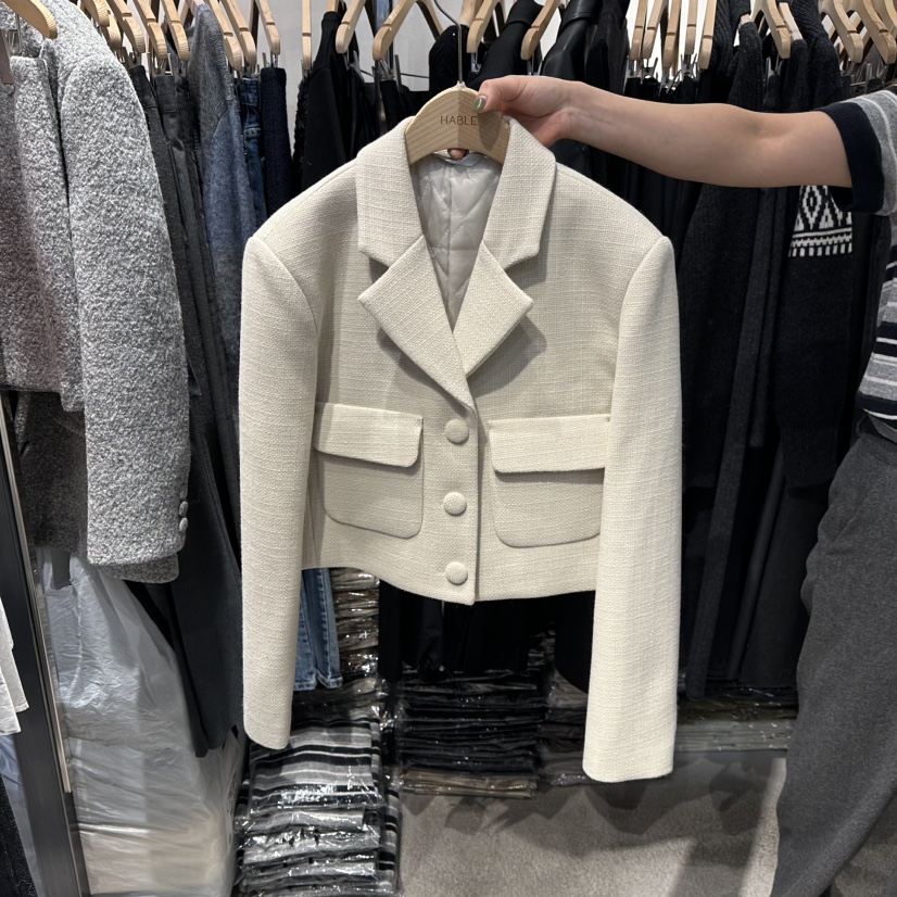 HABLE韓國代購㊣女裝新品人氣時尚推薦職業25秋冬休閑熱賣夾克HABLE夾克圖色1
