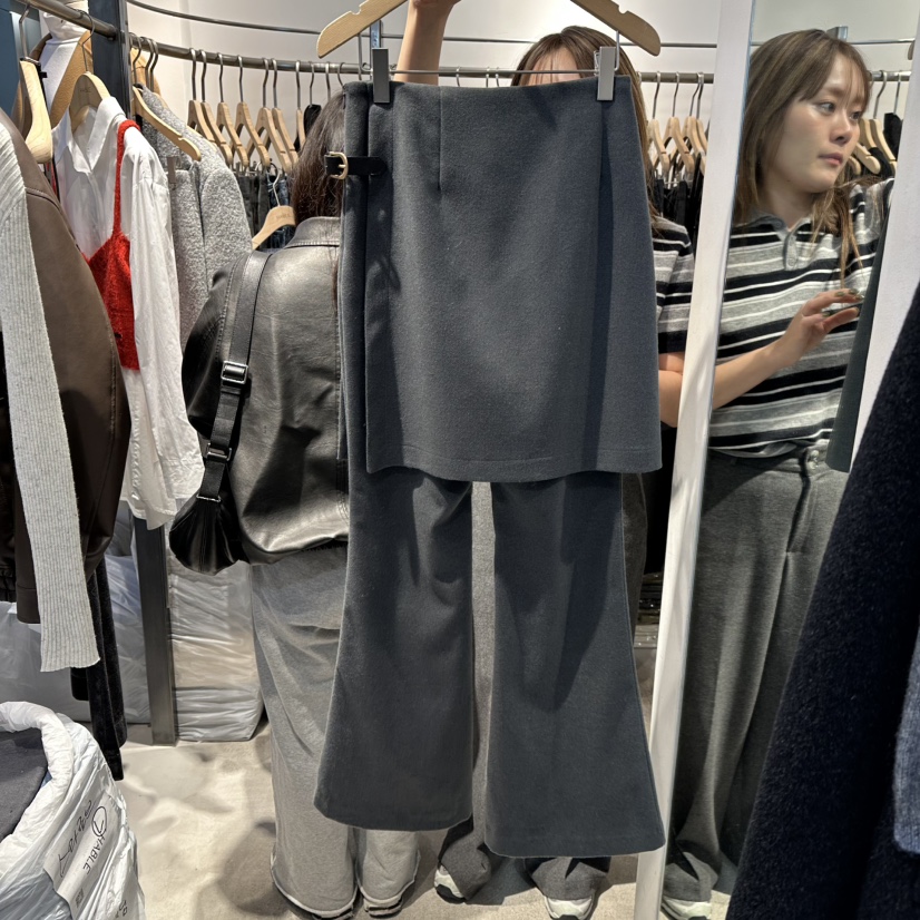 HABLE韓國代購㊣女裝新品職業時尚人氣熱賣推薦25秋冬裙褲抓絨HABLE裙褲