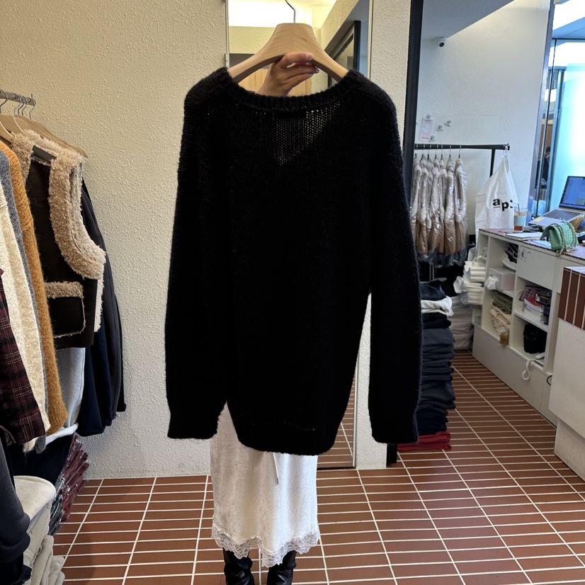 CHOI-L東大門㊣直郵女士新款推薦25秋冬針織衫羊駝毛V領長款CHOI針織衫