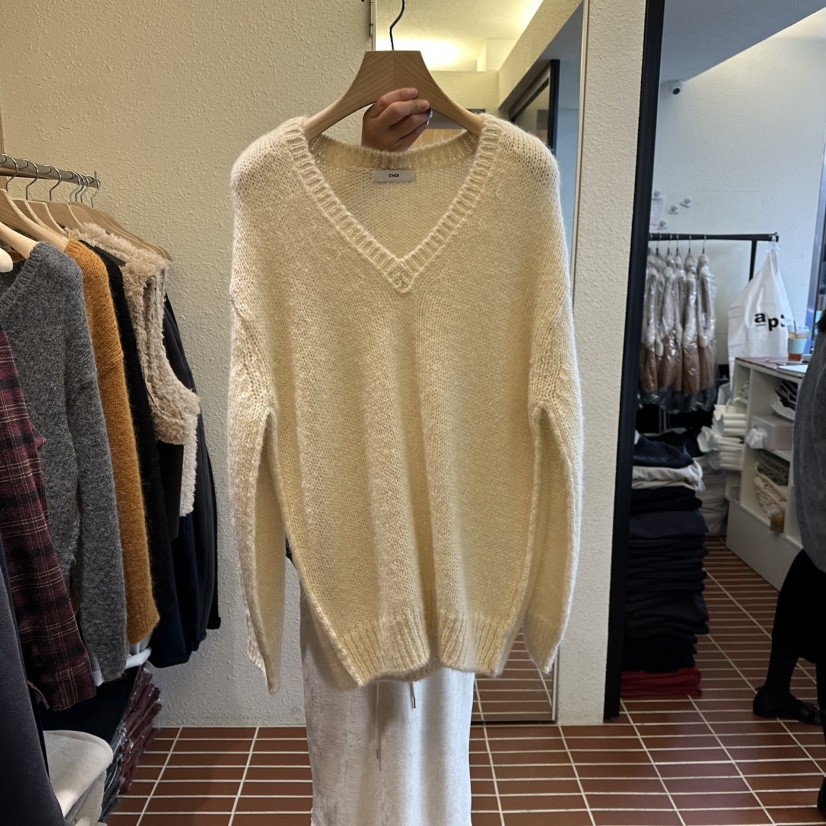 CHOI-L東大門㊣直郵女士新款推薦25秋冬針織衫羊駝毛V領長款CHOI針織衫圖色1