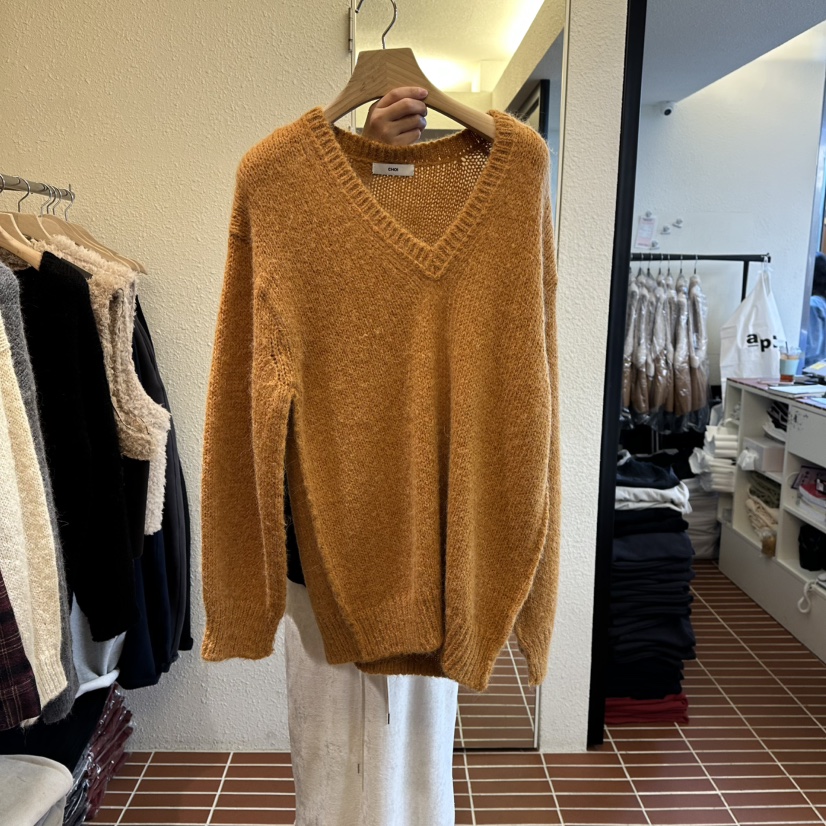 CHOI-L東大門㊣直郵女士新款推薦25秋冬針織衫羊駝毛V領長款CHOI針織衫圖色2