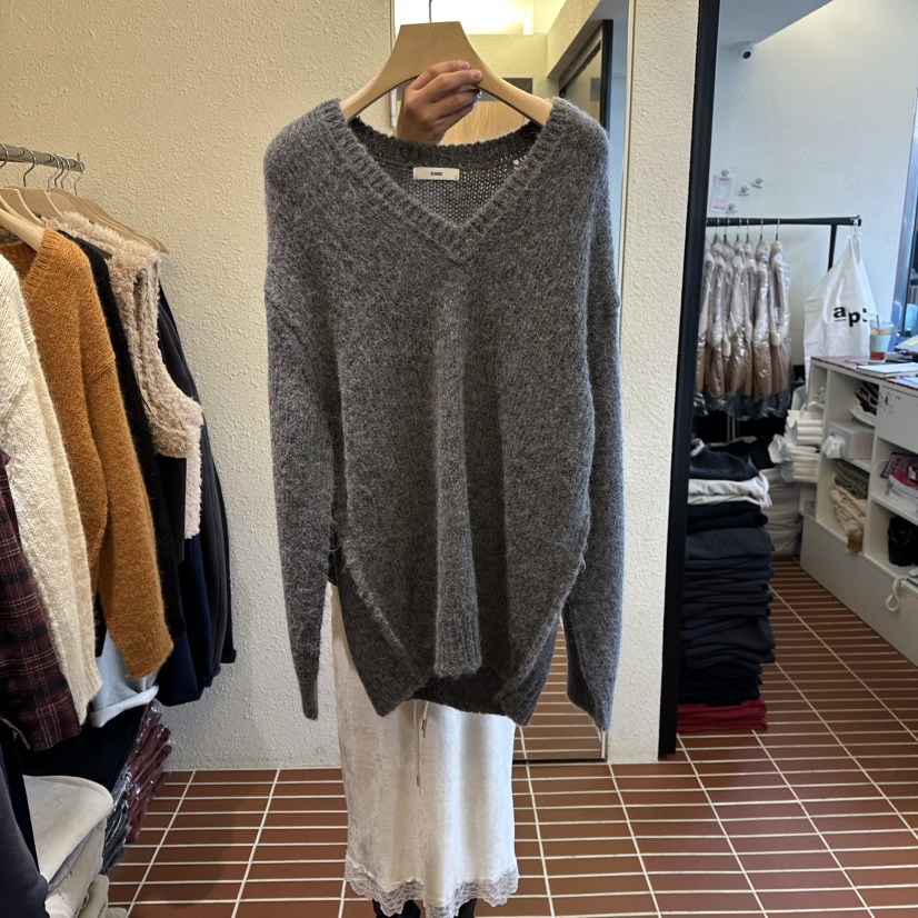 CHOI-L東大門㊣直郵女士新款推薦25秋冬針織衫羊駝毛V領長款CHOI針織衫圖色3