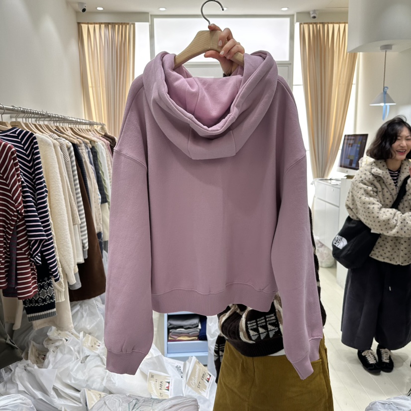 OURMOMENT東大門㊣直郵女裝新款25秋冬休閑夾克連帽拉鏈衫加絨OURMOMENT夾克