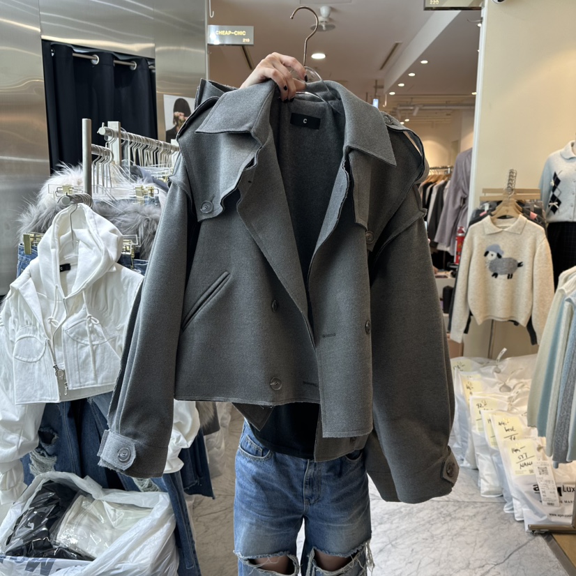 CHEAP-CHIC東大門㊣代購女士新品休閑人氣職業25秋冬夾克加絨棉CHEAP-CHIC/CHARLES THE SECOND夾克圖色2