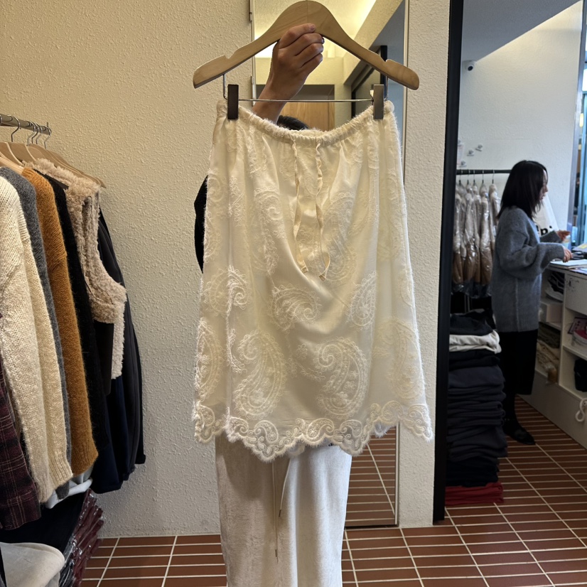 CHOI-L韓國直郵㊣女士新品休閑推薦時尚職業半身裙中短裙蕾絲CHOI半身裙/中短裙圖色1