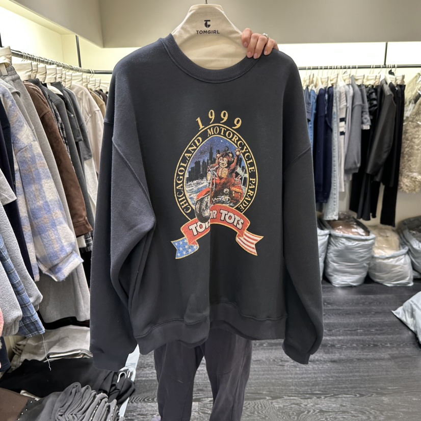 TOMGIRL東大門㊣直郵女裝新款25秋冬推薦職業時尚人氣衛衣抓絨TOMGIRL衛衣圖色2