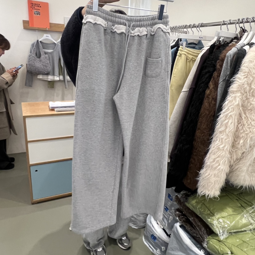 ARE東大門㊣代購女裝新品休閑熱賣推薦職業時尚休閑褲加絨腰帶ARE YOU/ARE休閑褲圖色1