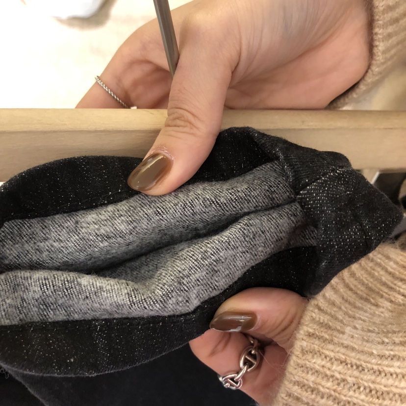 W AND J東大門㊣代購女裝新品人氣25秋冬休閑牛仔褲加絨絎縫W AND J牛仔褲