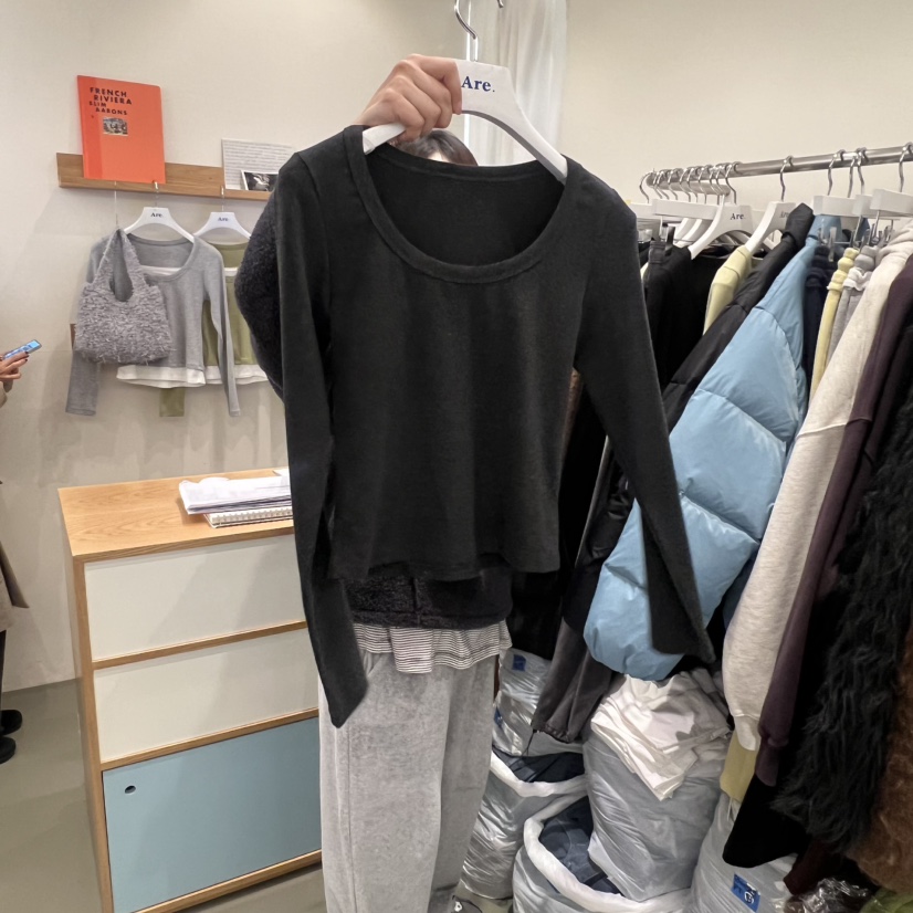 ARE韓國直郵㊣女士新品休閑職業熱賣時尚人氣25秋冬長袖T恤ARE YOU/ARE長袖T恤圖色2