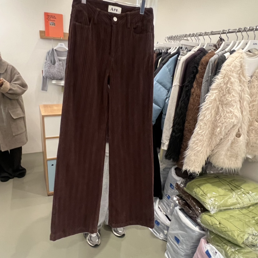 ARE韓國直郵㊣女士新款熱賣職業25秋冬時尚休閑休閑褲燈心絨ARE YOU/ARE休閑褲圖色2