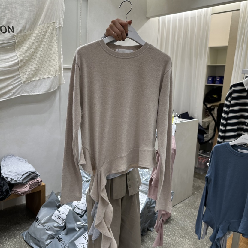 AFTERNOON東大門㊣實拍女士新款人氣25秋冬職業熱賣長袖T恤AFTERNOON長袖T恤圖色3