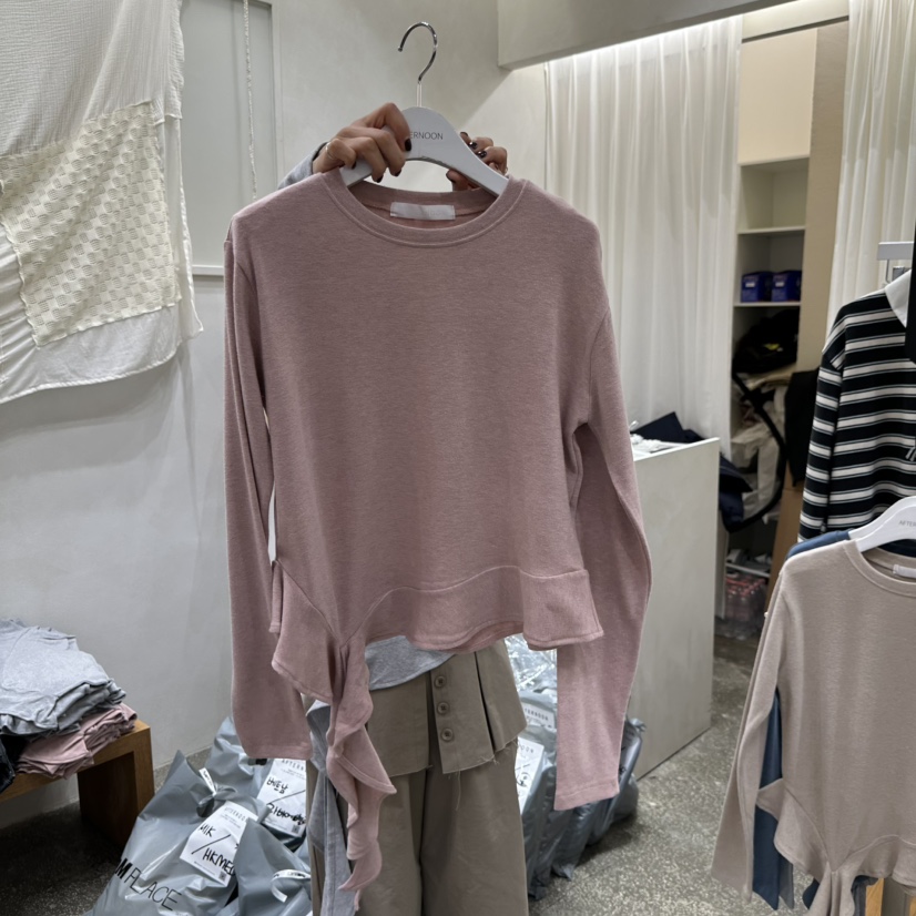 AFTERNOON東大門㊣實拍女士新款人氣25秋冬職業熱賣長袖T恤AFTERNOON長袖T恤圖色4