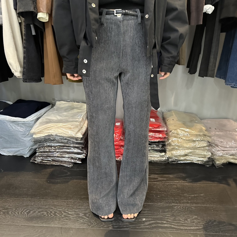 FLAMME TOIT東大門㊣代購女裝新品25秋冬休閑褲不含腰帶喇叭FLAMME TOIT休閑褲圖色2