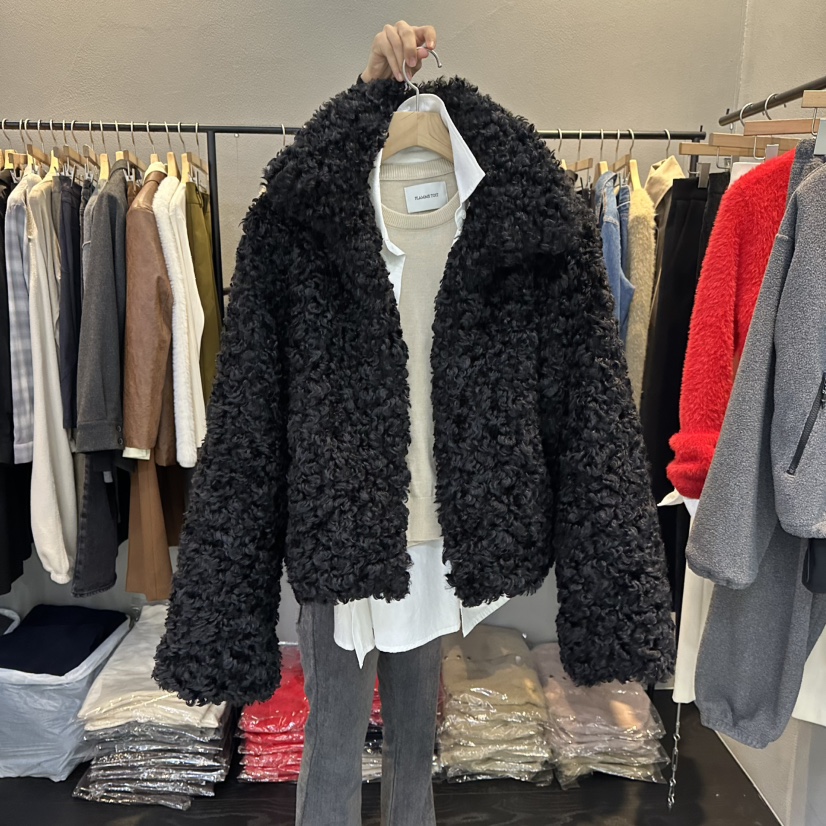 FLAMME TOIT東大門㊣實拍女裝新款休閑人氣25秋冬短款大衣FLAMME TOIT短款大衣圖色2