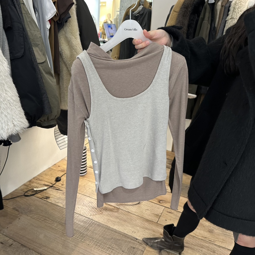 CREAM VILLA東大門㊣直郵女裝新款時尚套裝兩件套CREAMVILLA套裝圖色1