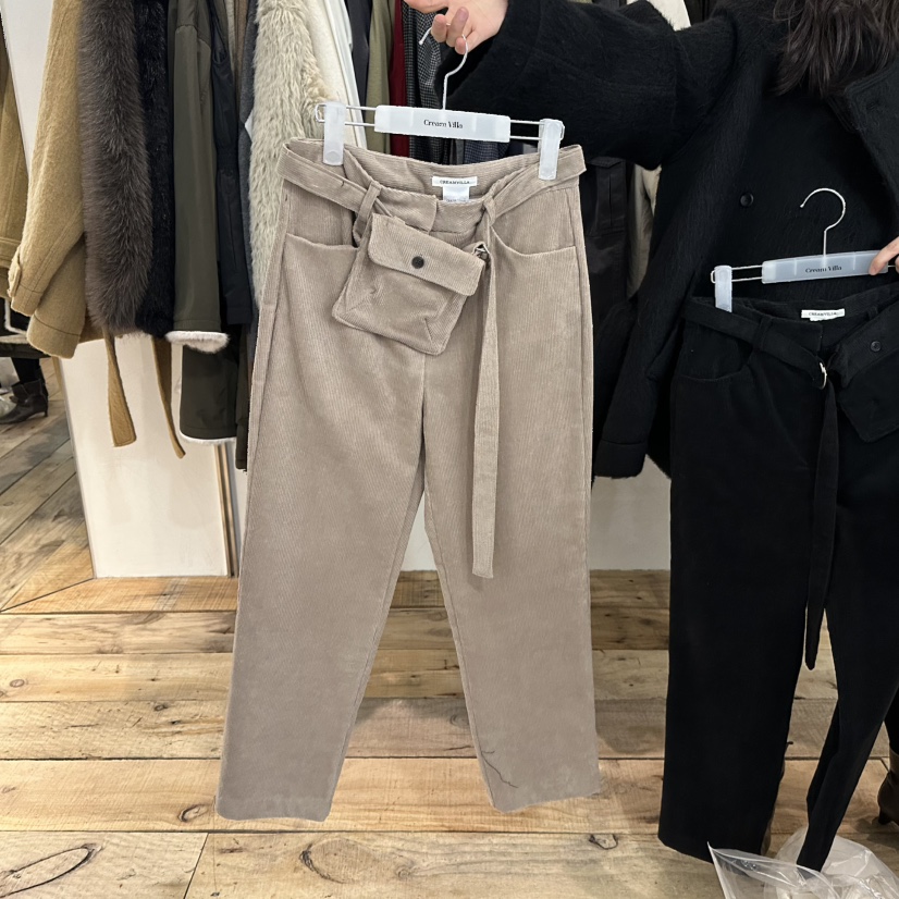 CREAM VILLA韓國直郵㊣女士新品推薦休閑褲口袋含包CREAMVILLA休閑褲圖色1