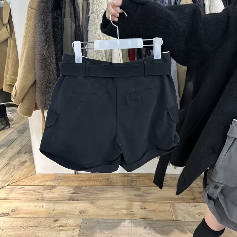 CREAM VILLA東大門㊣實拍女士新款職業短褲含腰帶CREAMVILLA短褲