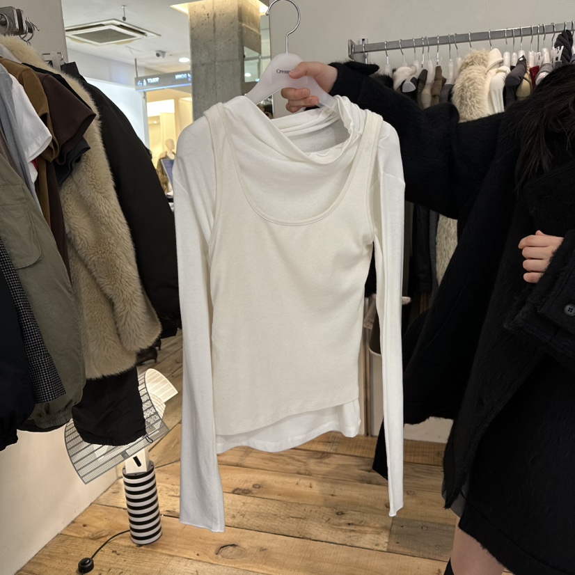 CREAM VILLA韓國代購㊣女裝新款休閑長袖T恤CREAMVILLA長袖T恤