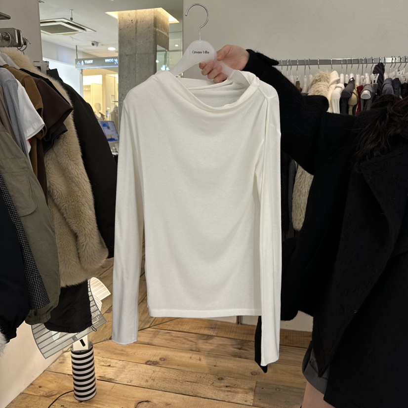 CREAM VILLA韓國代購㊣女裝新款休閑長袖T恤CREAMVILLA長袖T恤圖色1