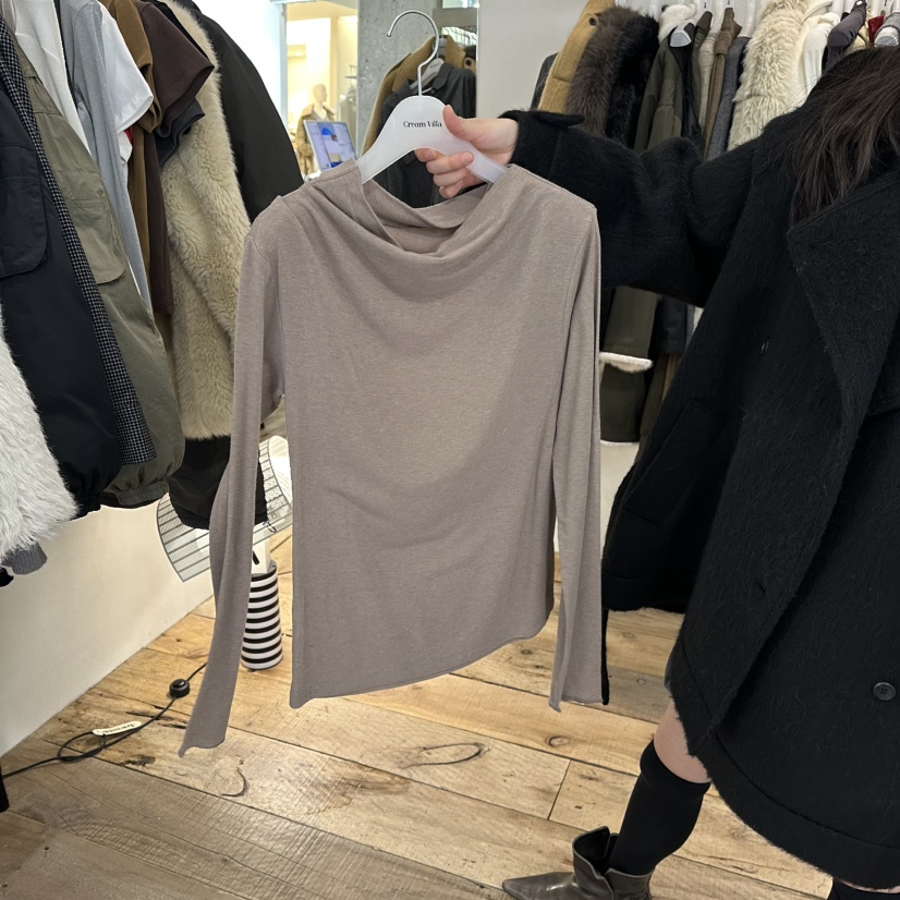 CREAM VILLA韓國代購㊣女裝新款休閑長袖T恤CREAMVILLA長袖T恤圖色2