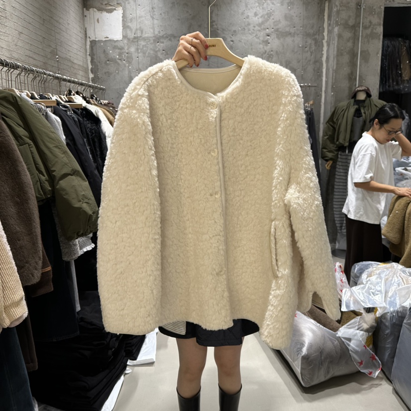 JUNI韓國直郵㊣女裝新款熱賣休閑25秋冬時尚人氣推薦短款大衣my juni短款大衣圖色1