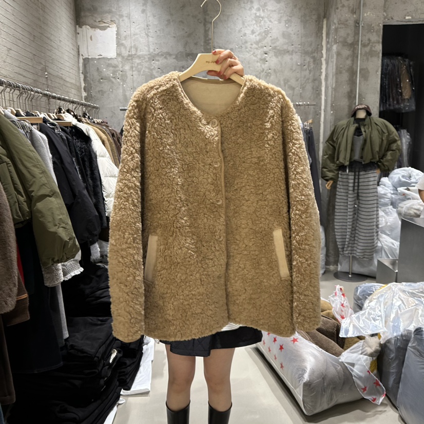 JUNI韓國直郵㊣女裝新款熱賣休閑25秋冬時尚人氣推薦短款大衣my juni短款大衣圖色2