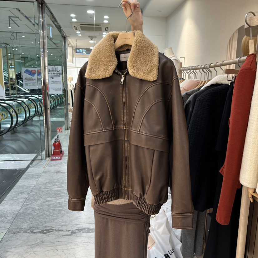 MAGNOLIA36-L東大門㊣實拍女裝新品熱賣人氣休閑時尚夾克皮革MAGNOLIA36-L夾克圖色2