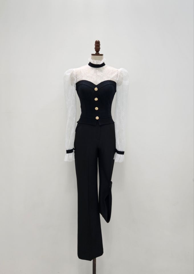 HIGH HEELS韓國直郵㊣女裝新品時尚熱賣25秋冬推薦襯衫蕾絲衫HIGH HEELS襯衫/蕾絲衫