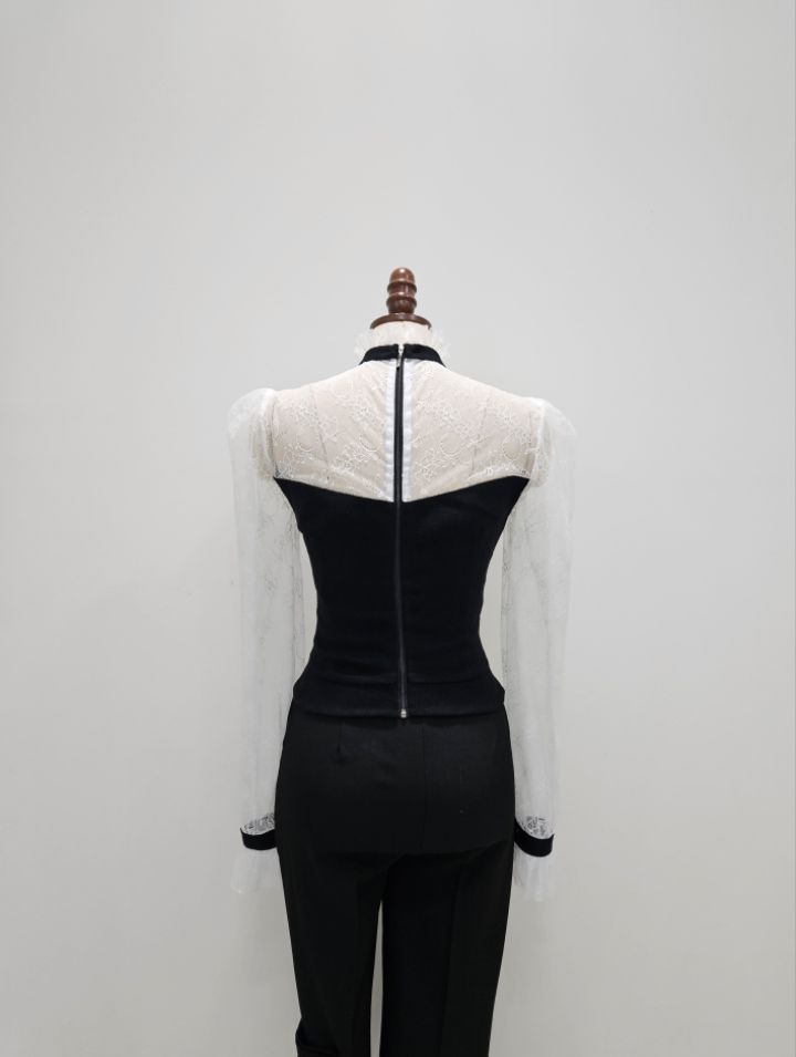 HIGH HEELS韓國直郵㊣女裝新品時尚熱賣25秋冬推薦襯衫蕾絲衫HIGH HEELS襯衫/蕾絲衫