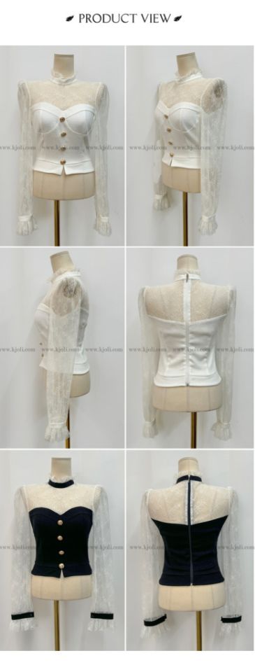 HIGH HEELS韓國直郵㊣女裝新品時尚熱賣25秋冬推薦襯衫蕾絲衫HIGH HEELS襯衫/蕾絲衫