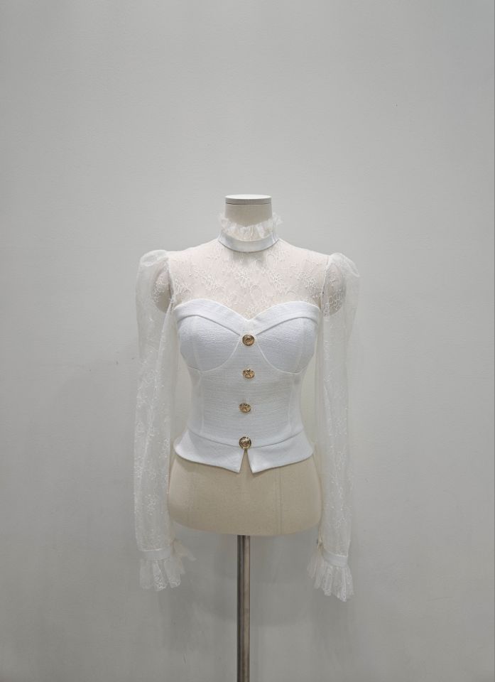 HIGH HEELS韓國直郵㊣女裝新品時尚熱賣25秋冬推薦襯衫蕾絲衫HIGH HEELS襯衫/蕾絲衫圖色1